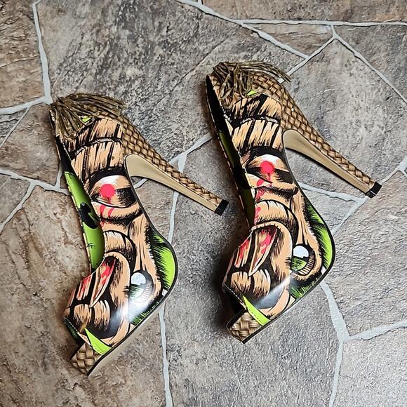 New in Box Iron Fist Tiki Toes Peep Toe Platform Heels Sz 5 - Picture 9 of 16